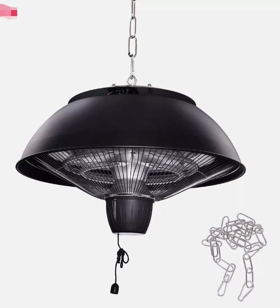 Distance between patio heater and ceiling